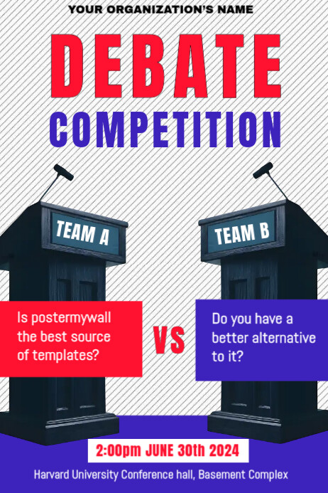 Debate competition flyer poster template HD | PosterMyWall