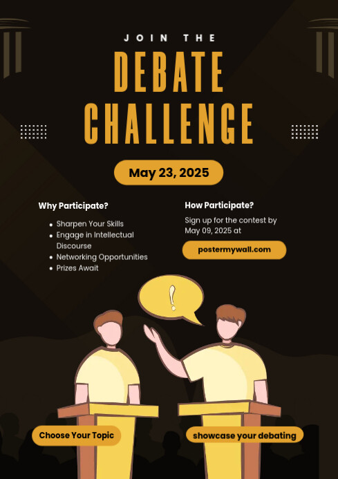 Debate Post Layout debate competition template | PosterMyWall