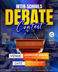 Debate contest interschools speech tournament competition students promotion poster template design Instagram Portrait