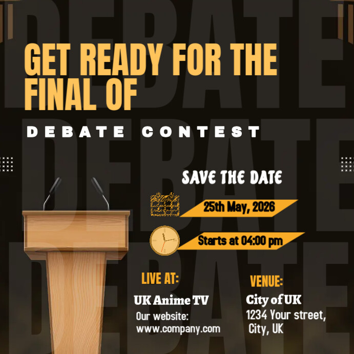 Debate Pattern Design Debate event Template | PosterMyWall