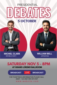 Debate Flyer Illustration Pinterest template