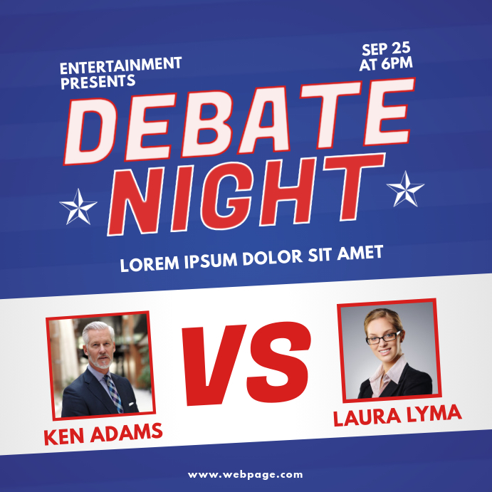 Debate Post Layout debate night event instagram post template | PosterMyWall