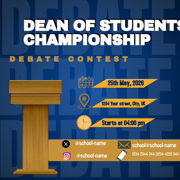 Debate Template For School PosterMyWall