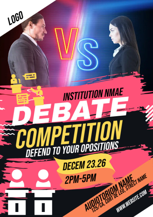 Debate Pattern Design DebateTemplate | PosterMyWall