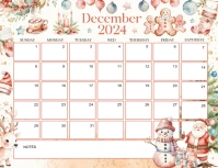 December 2024 calendar FREE Flyer (US Letter) template
