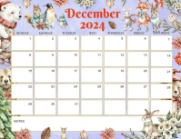 December 2024 calendar FREE Flyer (US Letter) template