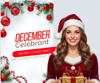 December birthday Rectángulo Grande template