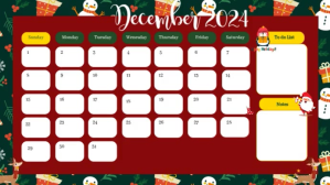 December Calendar 2024 Digital Display (16:9) template