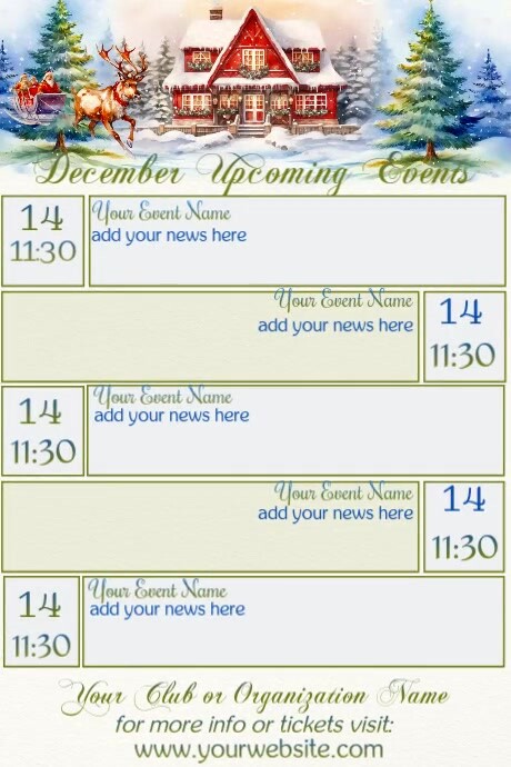 December Calendar by Paula Template | PosterMyWall