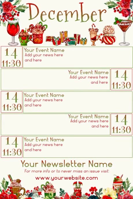 December Calendar by Paula Template | PosterMyWall