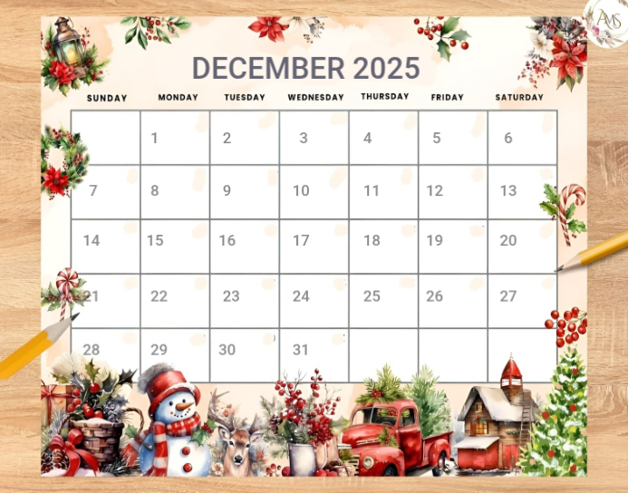 December Calendar Template | PosterMyWall
