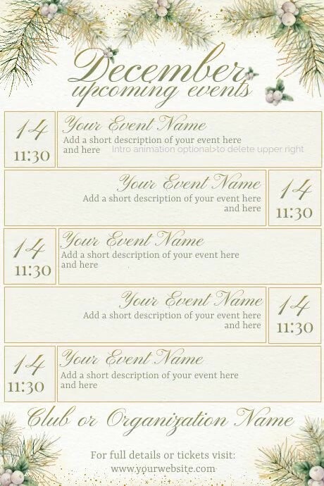 December Calendar Template PosterMyWall