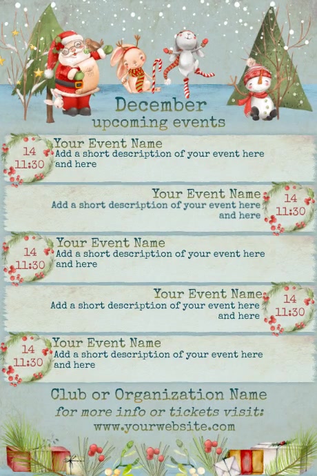 December Roster Calendar Plantilla de December Calendar | PosterMyWall