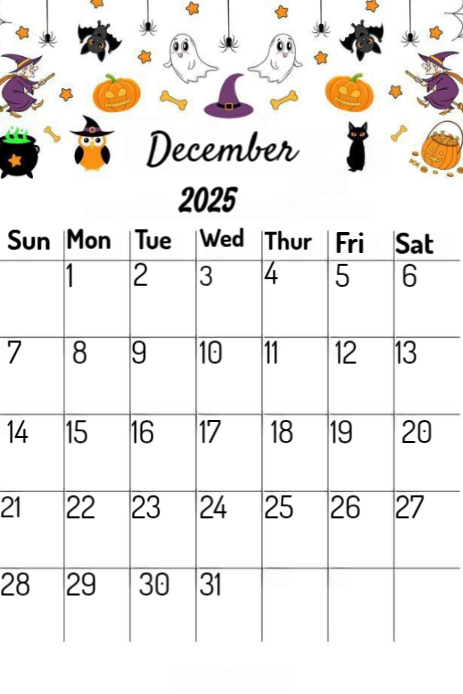 December  calendar Pinterest Graphic template