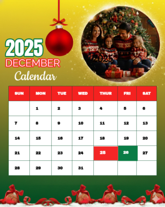 December Calendar Template | PosterMyWall