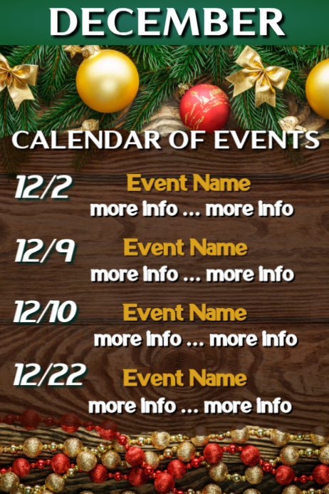 Plantilla de Marrón Event Calendar Pósters | PosterMyWall
