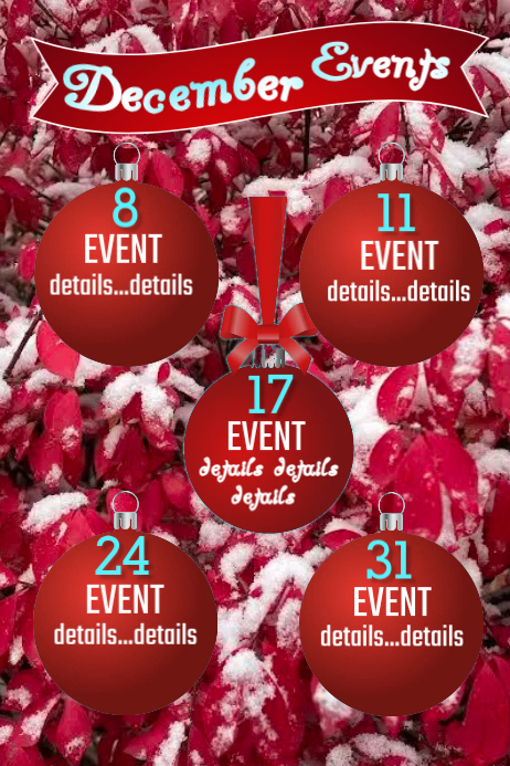 Hodecember Events Copy of December Calendar of Events | PosterMyWall