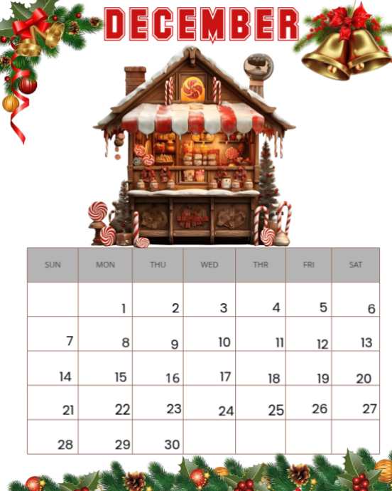 Copy of December calendar schedule flyer | PosterMyWall