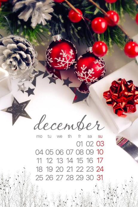 December Calender Template | PosterMyWall