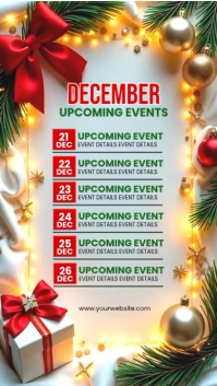 December Events Schedule รีลบน Instagram Template