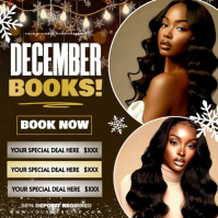 December hair salon booking Instagram Post template