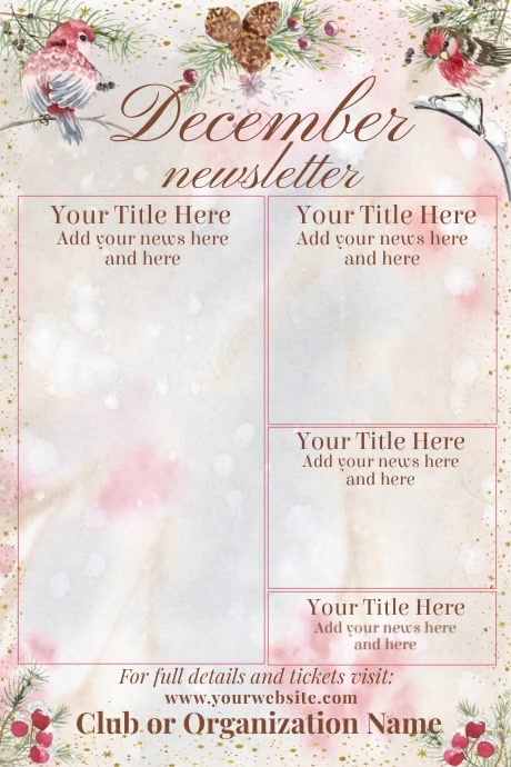 Newsletter Poster Examples December Monthly Newsletter Template | PosterMyWall