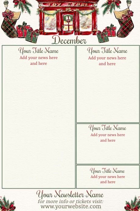December Newsletter Paper December Newsletter by Paula Template | PosterMyWall