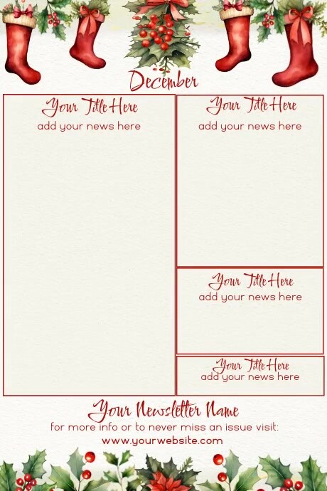 December Newsletter Paper December Newsletter by Paula Template | PosterMyWall