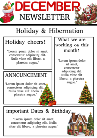 December newsletter flyer A3 template