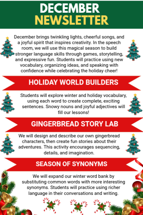 December Newsletter Themes Pinterest Graphic template