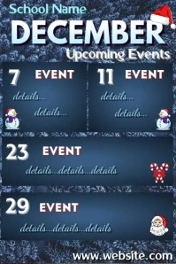 December School Planner Affiche template