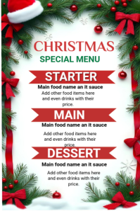 December special menu design Pinterest Graphic template