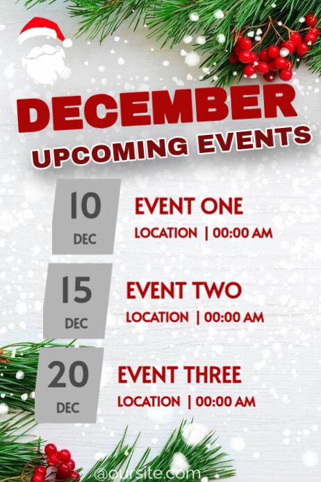 Community Events December December upcoming events design Template | PosterMyWall
