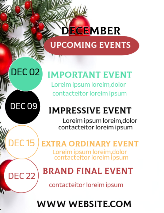 Copy of December upcoming events flyer design | PosterMyWall