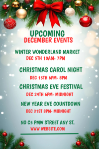 December Upcoming Events  Pinterest Graphic template