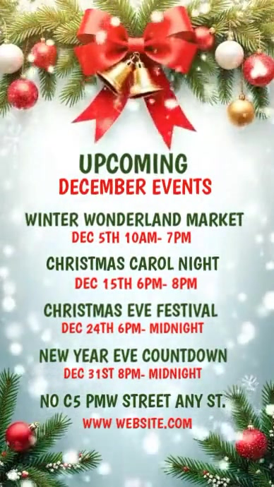 December Upcoming Events Pinterest Graphic Template | PosterMyWall