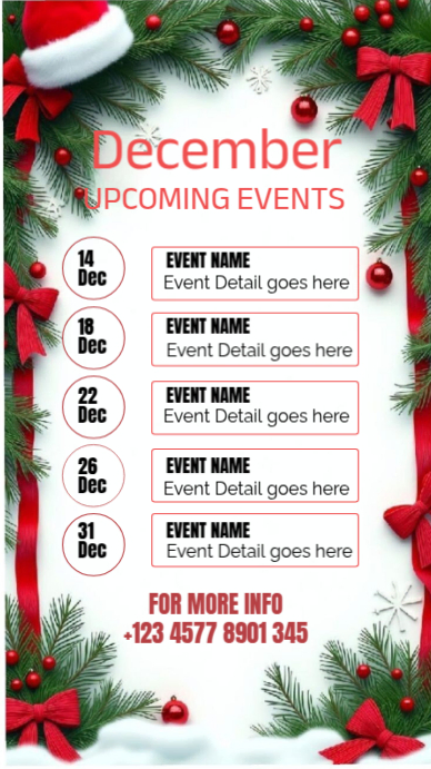 December Events Facebook Story Template | PosterMyWall