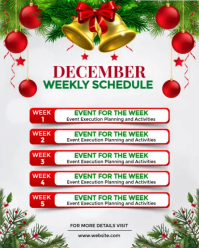 December Weekly Planner – Holiday Event Schedule Template Instagram Portrait