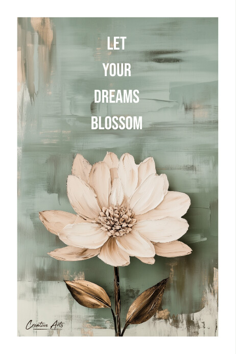 Decorative Flower Quote Oil Painting Boho Flo Cartaz template