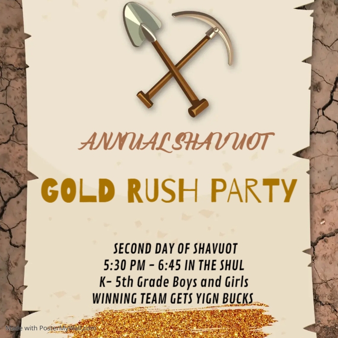 Gold rush party invitation | PosterMyWall