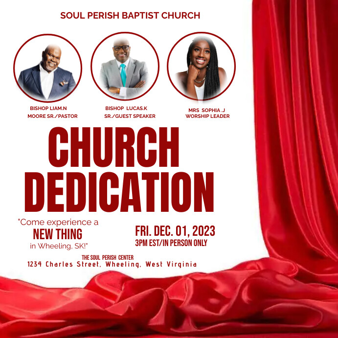 Dedication Ceremony , CHURCH DEDICATION , WOR Template PosterMyWall