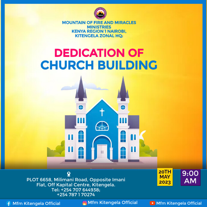 Plantilla de dedication of church building | PosterMyWall