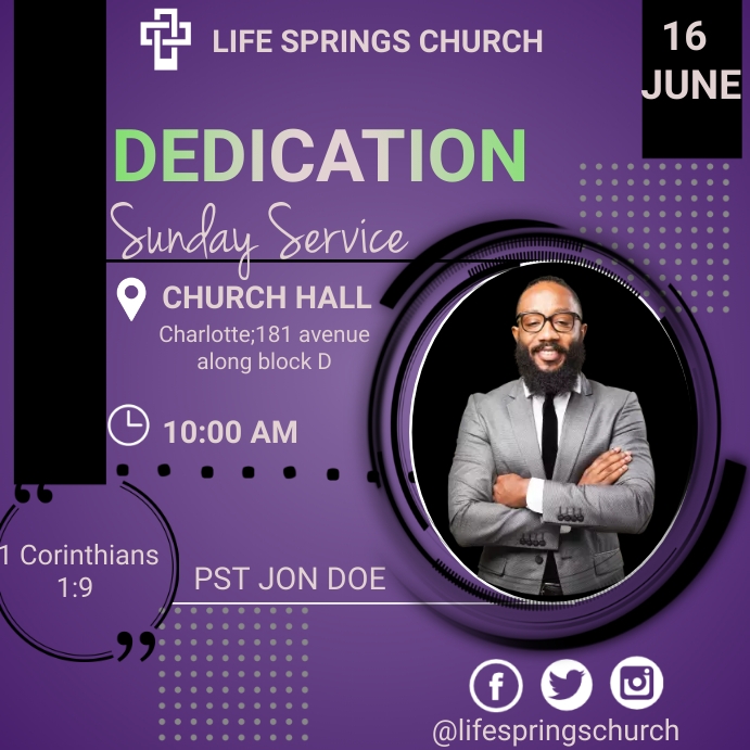 Dedication Driver Service DEDICATION SERVICE Template | PosterMyWall