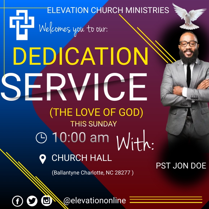 DEDICATION SERVICE Template | PosterMyWall