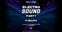 Deep House Electro Music Event Party Psychedelic Ad template