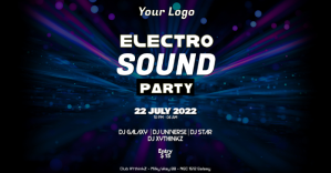 Deep House Electro Music Event Party Psychedelic Ad template