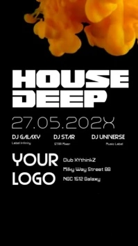 Deep House Party Electronic Music Abstract История на Instagram template