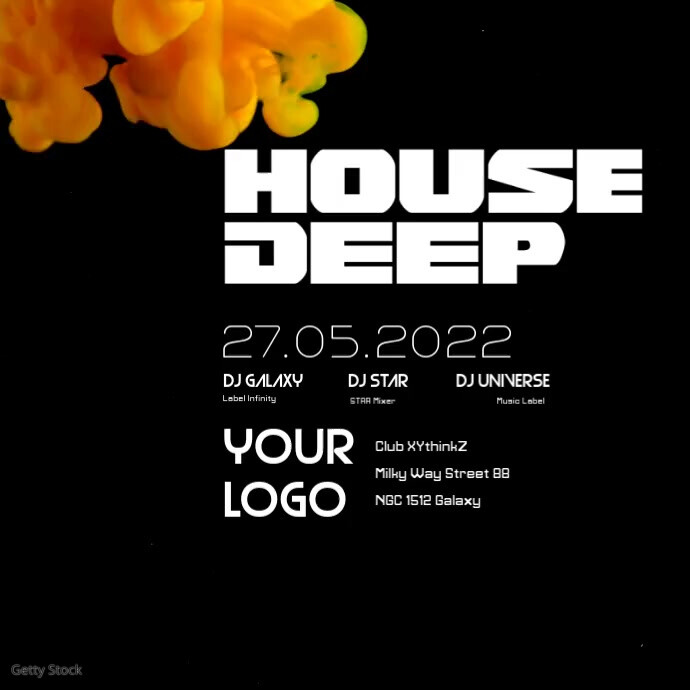 深屋聚会电子音乐抽象模板 Postermywall