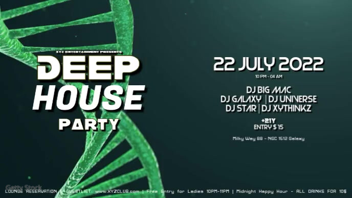 Deep House Party Electronic Music Event Party Psychedelic Template ...