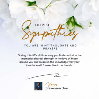 Blanc Sympathy Card Message Instagram Template